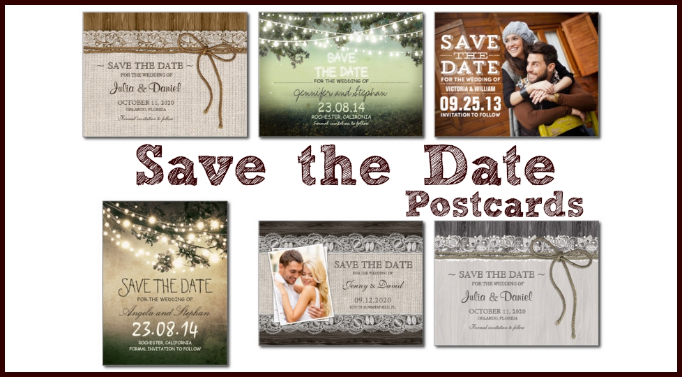 Rustic Save the Date Postcards