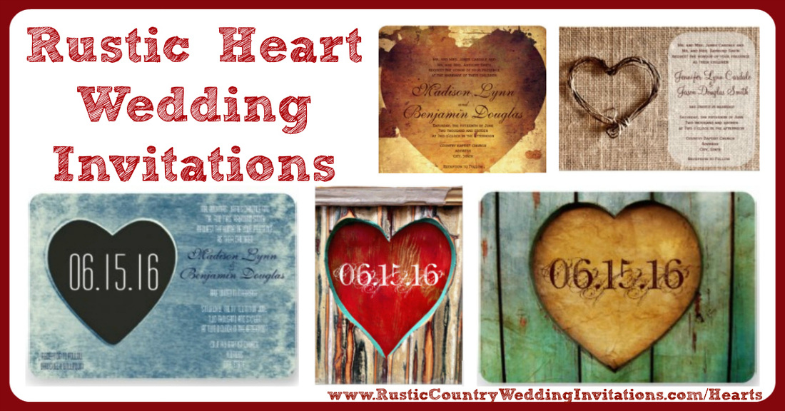 Rustic Heart Wedding Invitations