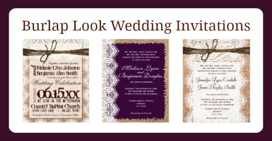 Burlap and Lace Wedding Invitations